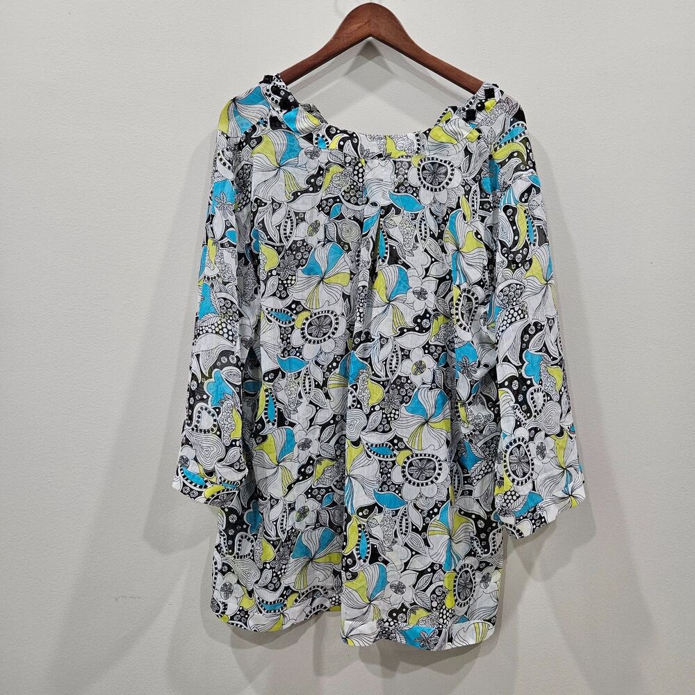 Evan Picone Womens Popover Top Plus Size 20W Multicolor Boho Office Feminine - Picture 7 of 10